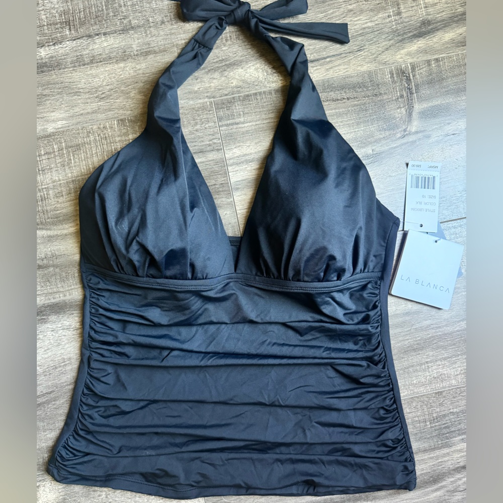 La Blanca NWT Tankini top- Swim Suit -black size 10